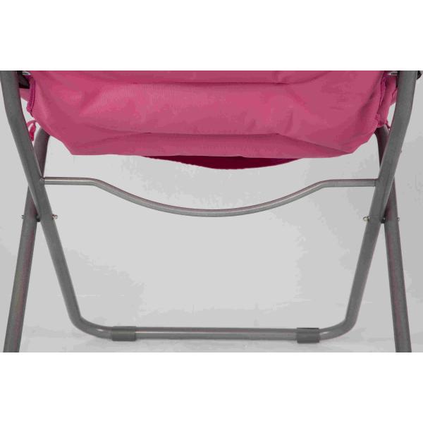 Kids Rose Red Leisure Metal Folding Chairs With Heavy Duty Polyester Fabric