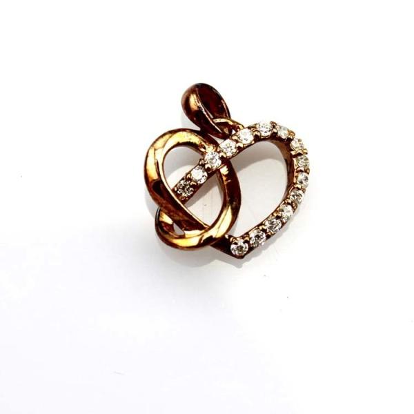 Sterling Silver CZ Diamonds Heart Pendant  Women Necklace (P-116)