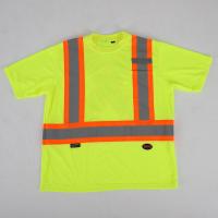 Chemises de sécurité réfléchissantes respirantes Cou d'équipage Jaune fluorescent