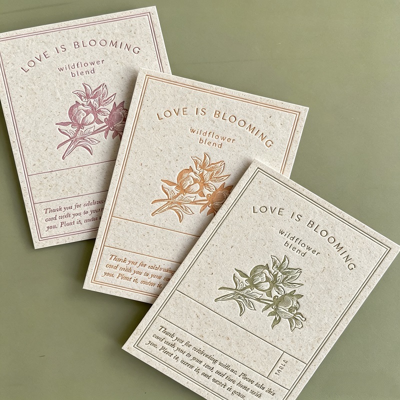 Plantable Seed Paper Greeting Cards With Wildflower Blend And Letterpress