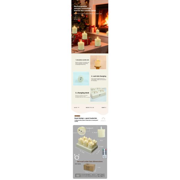 Remote Control Rechargeable Flameless LED Tea Light Candle for Home and Party Decorations