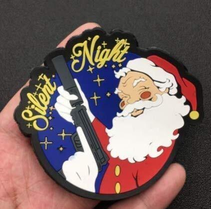 Christmas Silent Night Morale PVC Patch Armband Tactical Military Morale Badge Emblem
