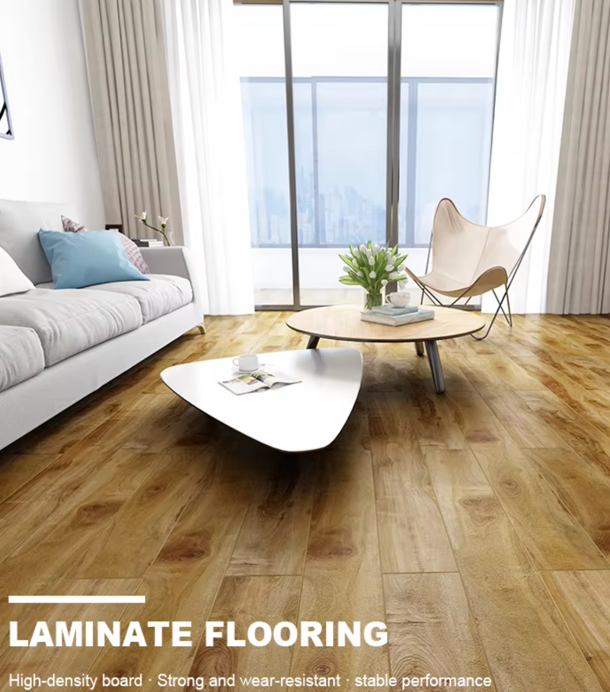 Indoor Modern MDF Wooden Laminater Flooring 8mm 12mm Glossy