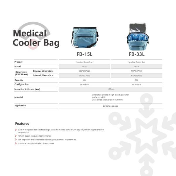 Sac de stockage médical réfrigéré avec personnalisation, sac isotherme avec blocs réfrigérants