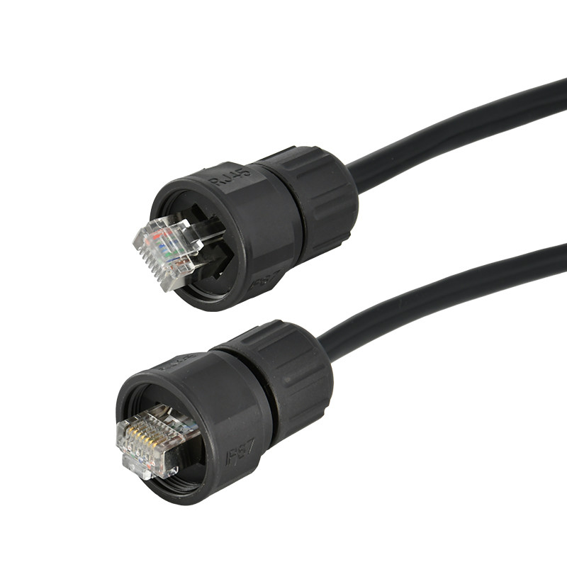 Прямой/прямоугольный стандарт соединителя CAT5E CAT6A 2 IP67 RJ45