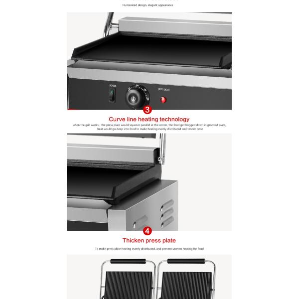 Электрический грейдер с неклеящимся эмалированным покрытием для торгового тостера сэндвичей с стейком