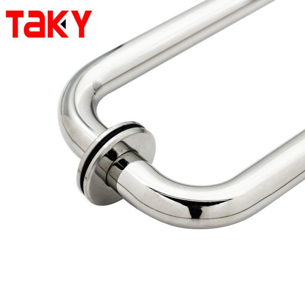 Stainless Steel C-shaped Mirror Surface Bathroom Shower Door Pull Handle Glass Door Tubular Handles
