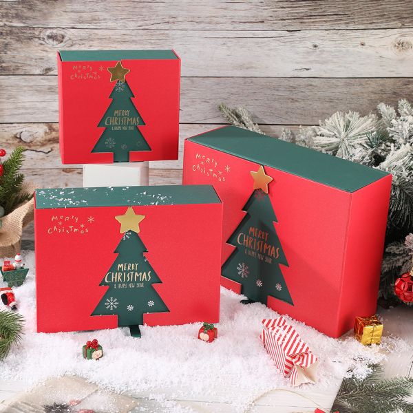 Flip-Top Exquisite Christmas Gift Box Souvenir Gift Box Scarf Christmas Eve Gift Packaging Box