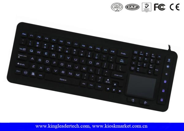 Fully Sealed Cleanable Backlight Silicone Keyboard With Integrated Touchpad