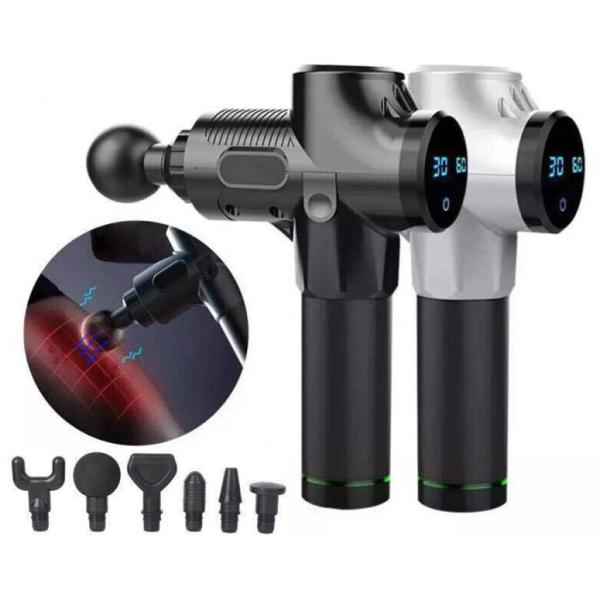 Electric Deep Vibrating Tissue Fascial Muscle Massage Gun with Nano Silica Gel Handle