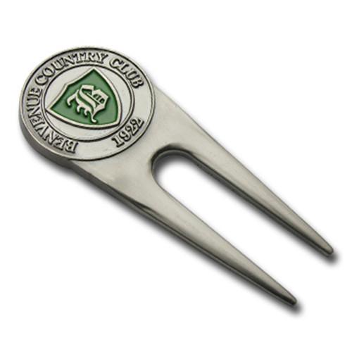 Custom Repair Golf Divot Tool Silver Metal Plated For Souvenir Gift