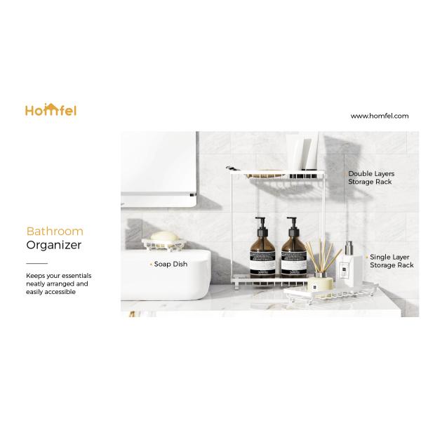 Metal Bathroom Inside Cabinet Shelf Basket Rack For Modern Household Organization