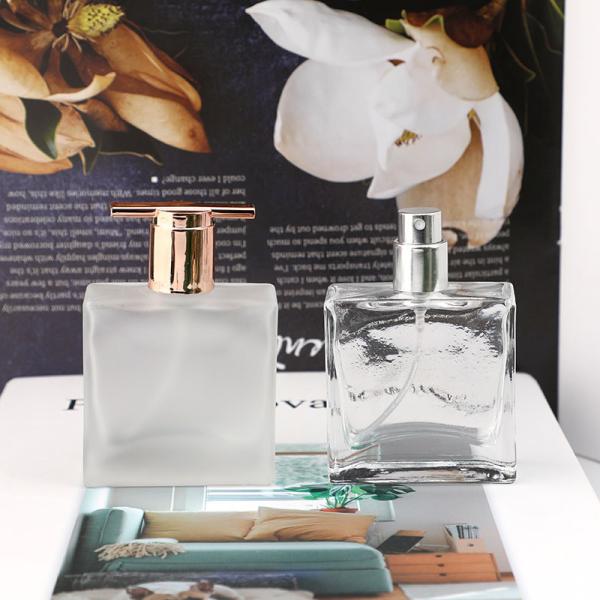 Square 30ml Pressed Glass Perfume Bottle Toner Spray Bottle Cosmetics Subpackage Sample Bottle