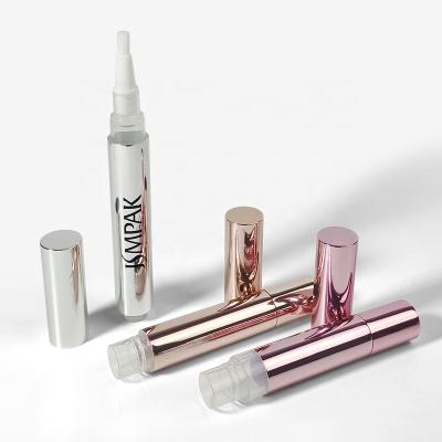 Pink Gold Aluminum Empty Cosmetic Container 2ml 4ml Twist Brush Tube Custom Cuticle Oil Pen