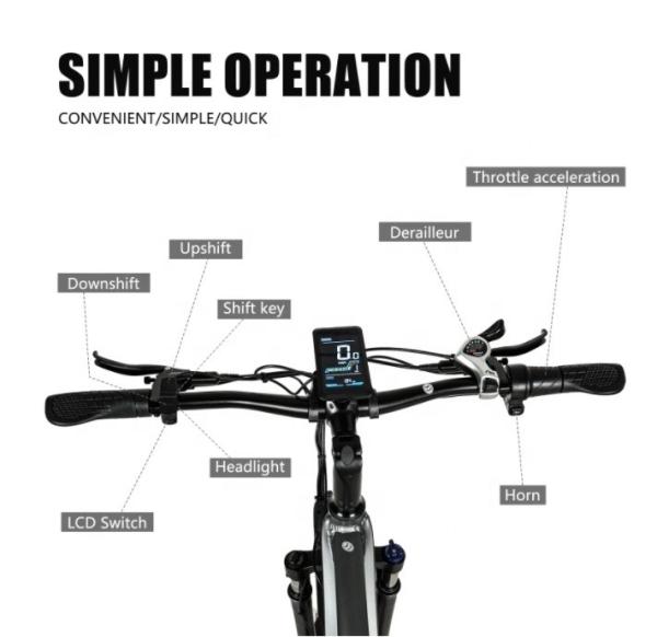 Fat Tire Electric Mountain Bikes For Adults 26 Inch 750W Motor 17Ah Lithium Battery
