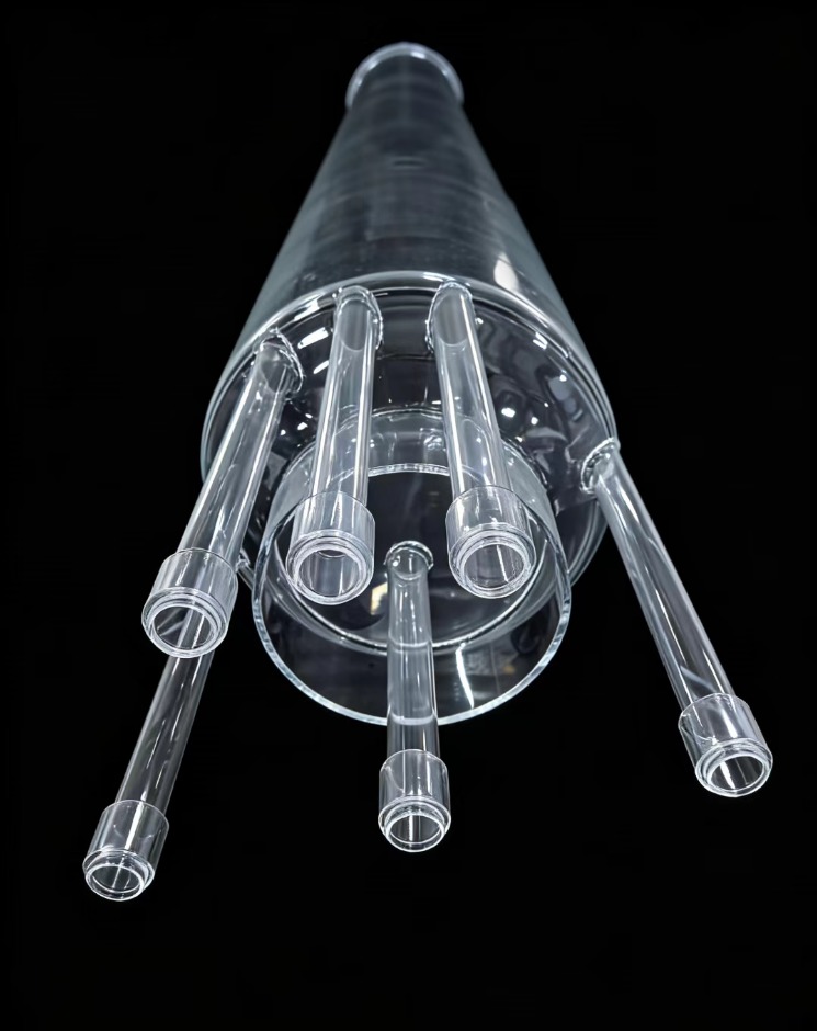 Transparent Furnace Tubes Quartz Tube Flange Customized Corrosion Resistant