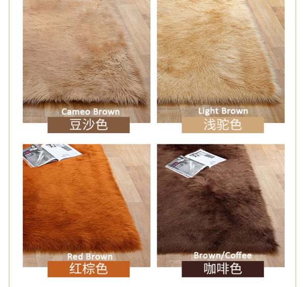 Deep Blue Colour Polyester Area Rugs / Faux Sheepskin Area Rug