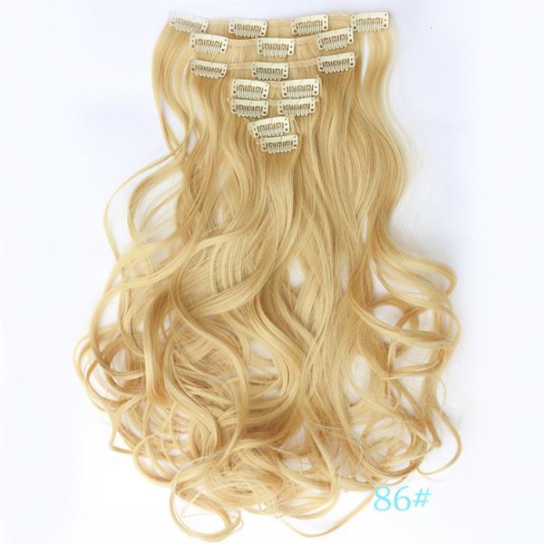 Blonde 16 Inches Synthetic Clip In Hair Extensions High Temperature Fiber