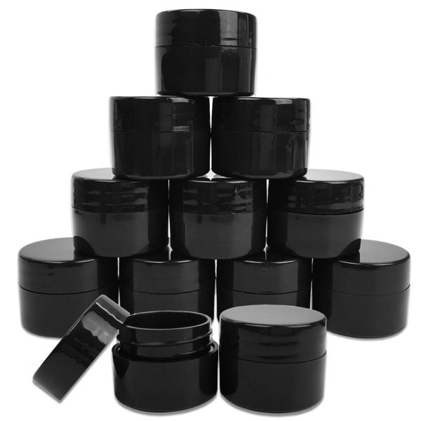 500ml Black Plastic Screw Cap Jars For Food Cosmetic Cream