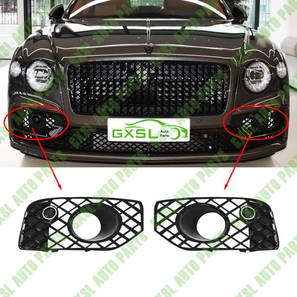 With Acc Black Front Bumper Air Guide Grille Kit For Bentley Flying Spur 2020