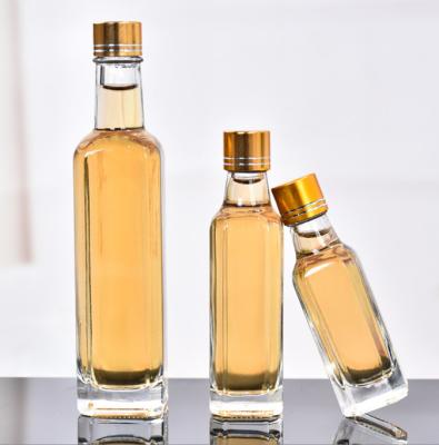 Garrafa de azeite de vidro 100 ml 250 ml 500 ml Garrafa redonda de óleo de cozinha transparente com tampa