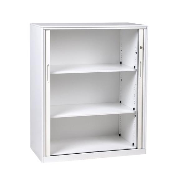 School Supermarket Light Grey Two Shelves Stainless Steel Cabinets