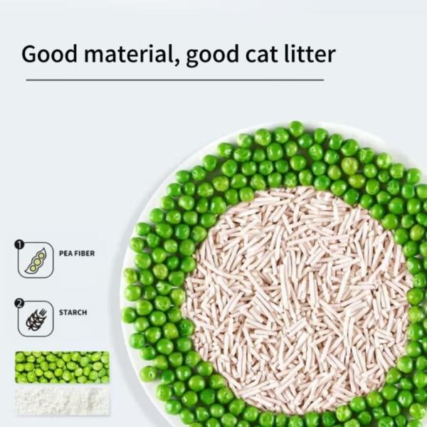 BSCI MSDS Litter de chat non parfumé en vrac 1,5 mm Petit poids Litter de tofu sable
