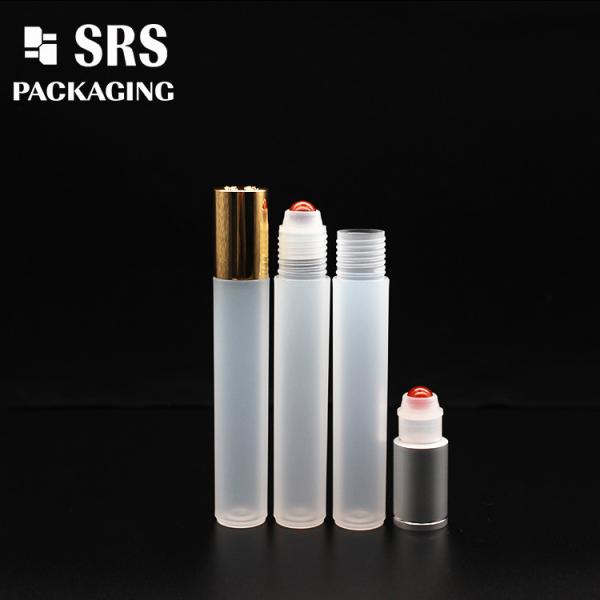SRS empty cosmetic 15ml plastic roll on bottle with colored ball