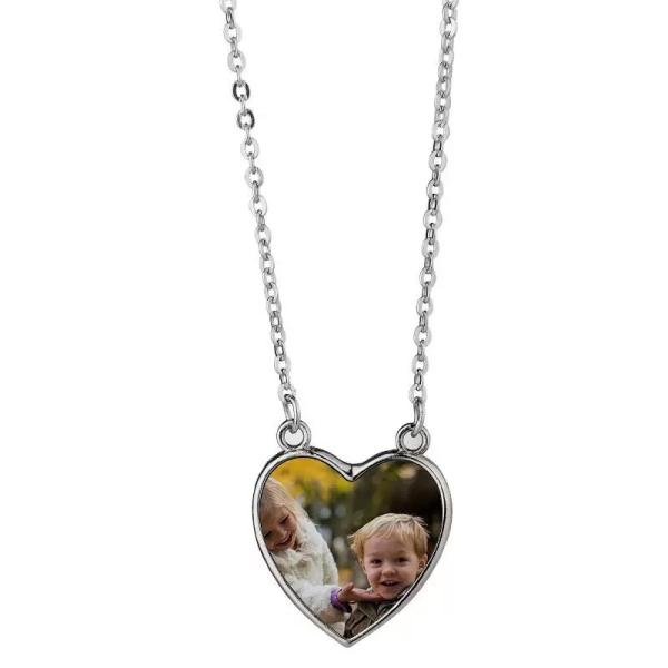 Custom Love Heart Shaped Necklace Sublimation Memorial Necklace Blanks