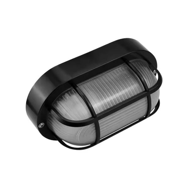 IP44 LED Outdoor Wall Mounted Surface Mounted Caged Round Bulkhead Light with AC Power Supply