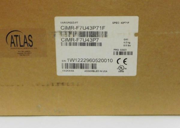 YASKAWA CIMR-F7U43P71F DRIVE 380-480VAC 5HP 7.6AMP 3PHASE NEMA 1 ENCLOSURE.NEW ORIGINAL.