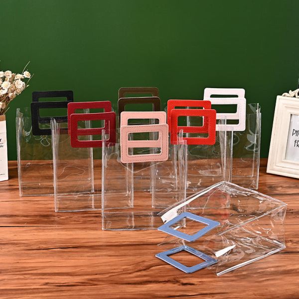 Customizable Food-Grade Transparent/Frosted Flat Satchel Self-Sealing  Plastic Bags Carry Handle For Food Packaging