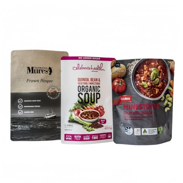 Waterproof Stand Up Food Pouches Soup Packaging With Air Barrier