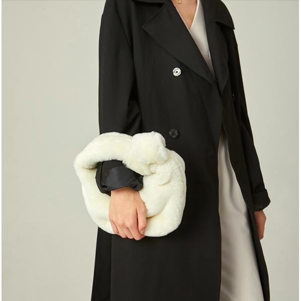 23cm 10cm Womens Leather Bag Lamb Hair Mini Cloud Bag Autumn Winter