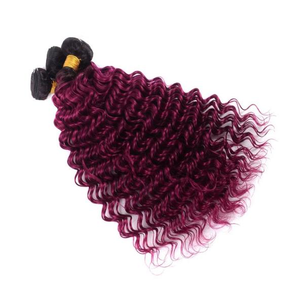 #T1B/Purple Deep Wave Remy Human Hair Bundles Sew In Weave Bundles Brazilian Bundle Deals