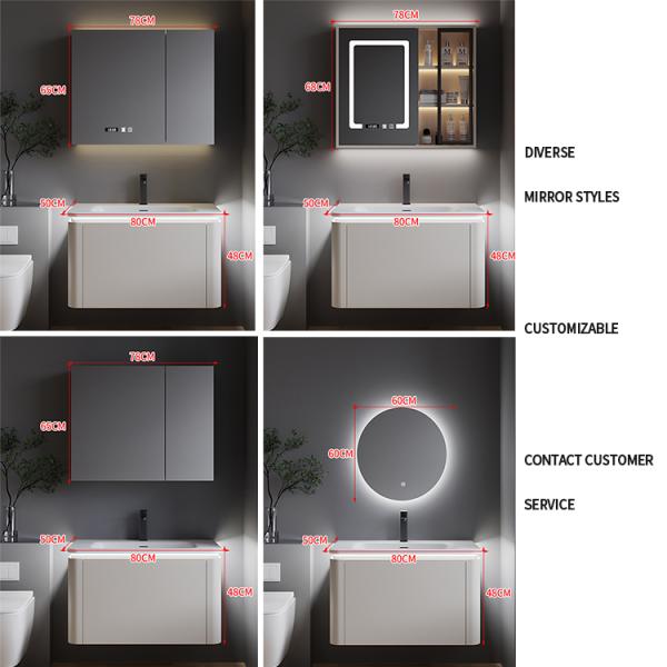 waterproof Slate Bathroom Vanity With Sink And Mirror 42 Inch