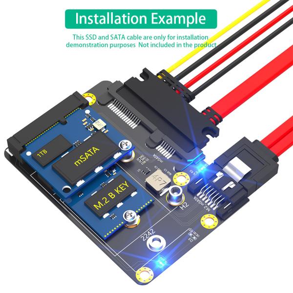 USB Msata M.2 NGFF SSD к двойному адаптеру SATA3 2 в 1 комбинации