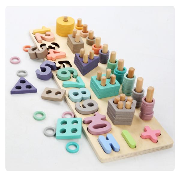 Геометрическая 14cm деревянная математика Montessori игрушки математики преграждает Preschool преподавательство