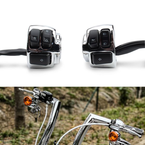Universal Motorcycle Spare Parts Horn Headlight Start 25mm Handle Switch for XL883 XL1200 Dyna Softail FL V-Rod