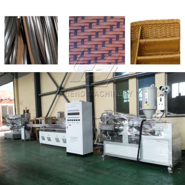 Plastic Imitation Wicker Rattan Line PP PE Rattan Making Machine