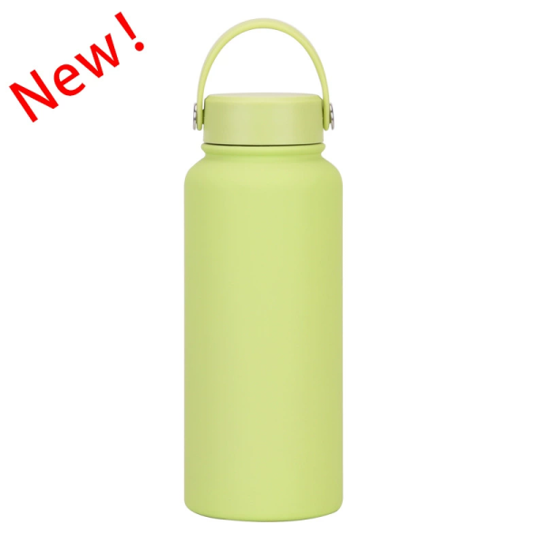 New Stainless Steel Sports Water Bottle Large-capacity 1L American Wide-mouth Insulated Flask Portable Outdoor Customized Water Cup