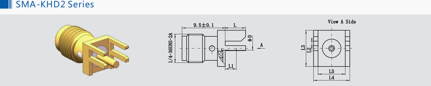 SMA Female 2 Hole Flange Mount With Long Microstrip Pin Connector