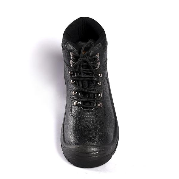 Shengjie/OEM Hard Safety Genuine Work Boots Leather   Steel Toe Steel Plate Man'S Black Shoes