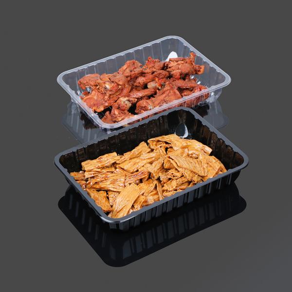 Disposable Black PET Plastic Food and Meat Packaging Tray For Supermarket