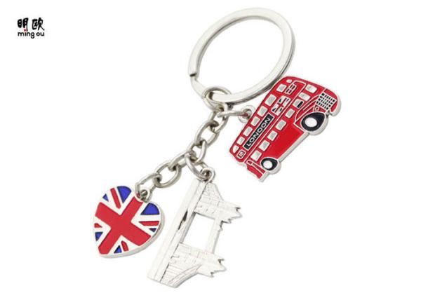 Fashion UK Market Style Stamped Metal Keychain , Custom Promotional Products Keychains Metal