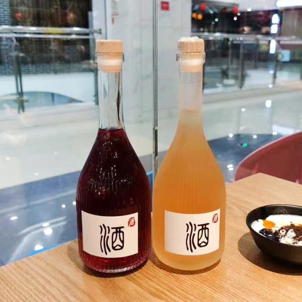 500ml glass liquor bottle green plum wine bottle Sealed beverage bottle with lid​