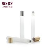 12 ml de rouleau blanc mat sur bouteille avec boule métallique et capuchon en aluminium, emballage de lotion corporelle