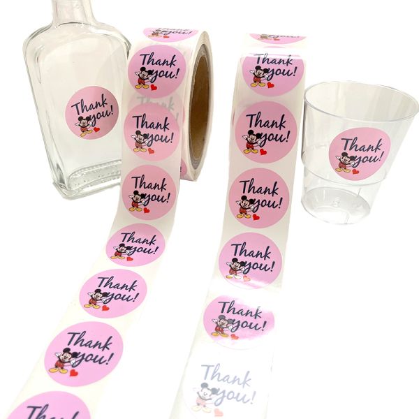 Factory Wholesale Customized Printed Personalized Adhesive Roll Holographic Vinyl Thank You Cup Sticker Label