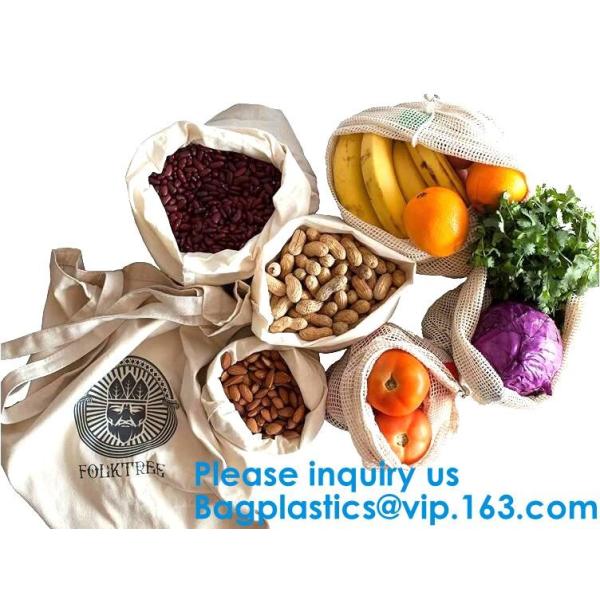 Bulk Cheap Shopping Mesh Cotton Bag for Fruits Vegetable Grocery Shopping Mesh Net Braided Bags Pure Organic Cotton Eco