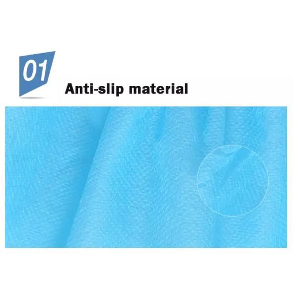 Non Woven Blue Shoe Covers Disposable Anti Skid Soft Eco Friendly